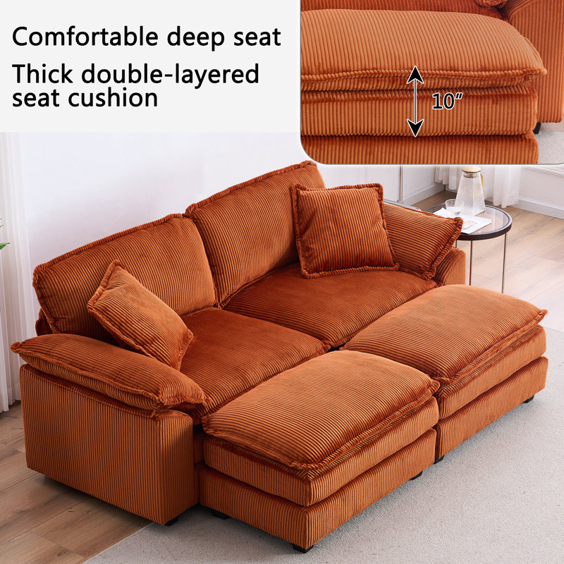 Wrought Studio™ Hallam 84.6'' Oversized Upholstered Loveseat Sofa